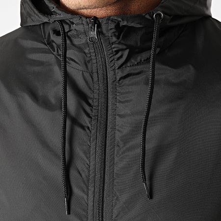 Urban Classics - Giacca a vento nera con cappuccio