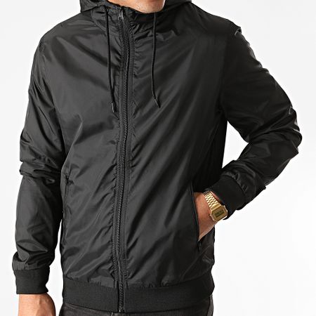 Urban Classics - Giacca a vento nera con cappuccio