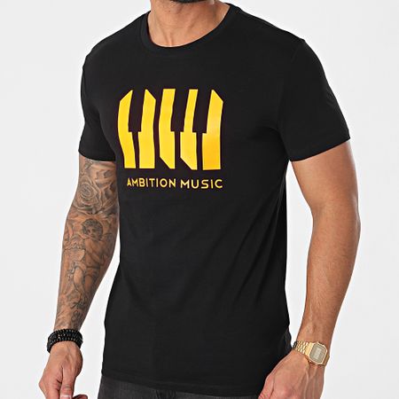 Niro - Maglietta Ambition Music Nero Arancione Fluo