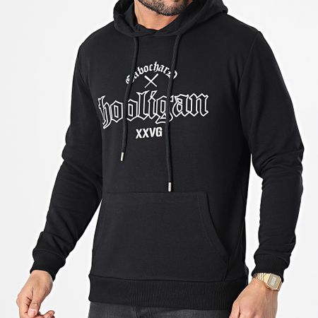 25G - Felpa con cappuccio Hooligan Nero