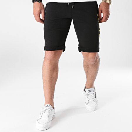 13 Block - TVX Pantaloncini da jogging a zampa Nero Giallo