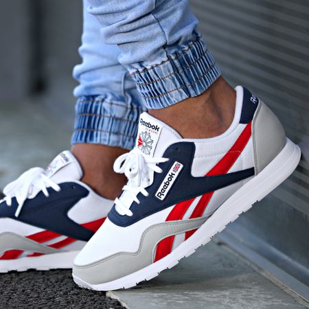 Reebok - Sneakers classiche in nylon GW8357 Bianco Vector Navy Prince Red