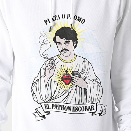 Classic Series - Pablo Narcos Felpa con cappuccio bianca