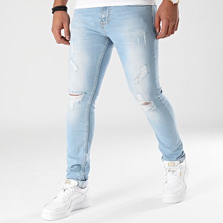 LBO - Jeans 1869 slim fit con strappi, lavaggio blu