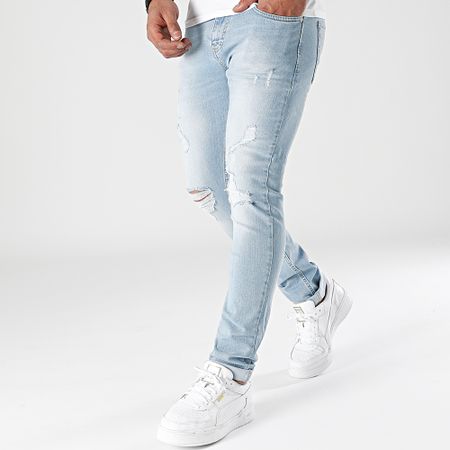 LBO - Jeans 1869 slim fit con strappi, lavaggio blu