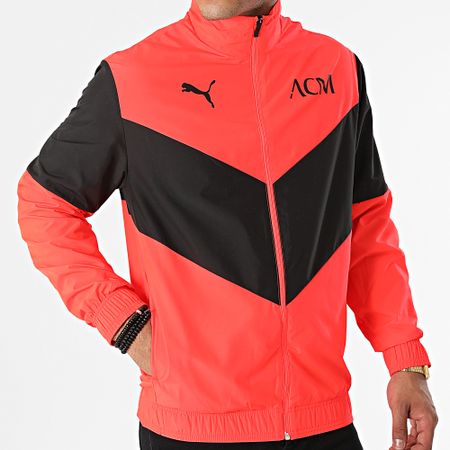 Puma - AC Milan Prematch Giacca con zip 764445 Arancione Fluo Nero