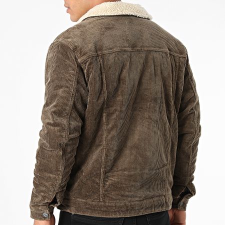 Only And Sons - Giacca con collo in pelle di pecora color taupe