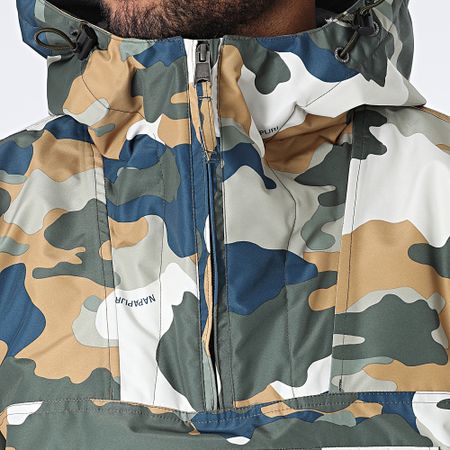 Napapijri - Giacca con cappuccio Outdoor Rainforest Pocket Print A4EGW Khaki Green Camouflage