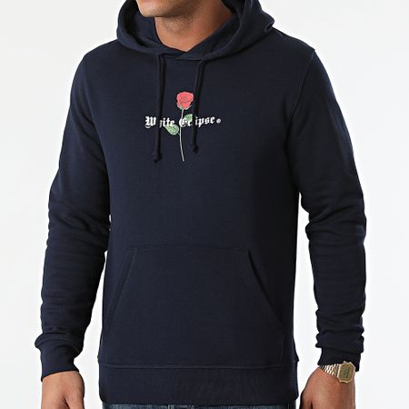 Luxury Lovers - Felpa con cappuccio Eclipse Spray Bianco Blu Navy