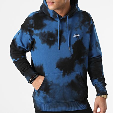 Classic Series - Felpa con cappuccio Tie Dye Make Blue Black