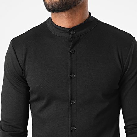 Frilivin - Set camicia e pantaloni neri a maniche lunghe