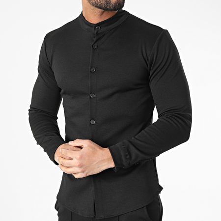Frilivin - Set camicia e pantaloni neri a maniche lunghe
