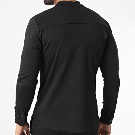 Frilivin - Set camicia e pantaloni neri a maniche lunghe
