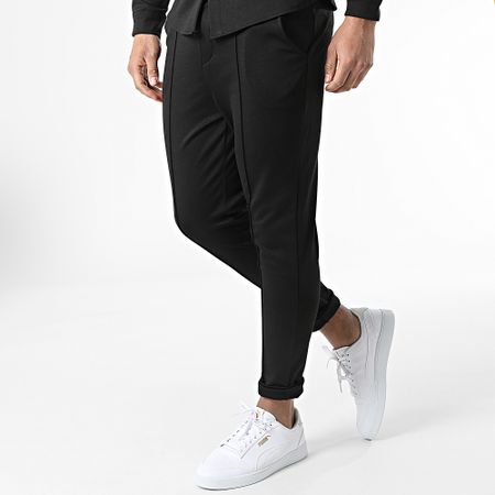 Frilivin - Set camicia e pantaloni neri a maniche lunghe