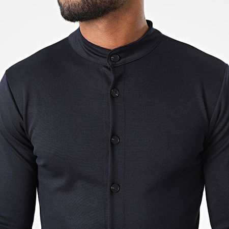 Frilivin - Set di pantaloni con camicia a maniche lunghe blu navy