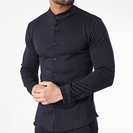 Frilivin - Set di pantaloni con camicia a maniche lunghe blu navy