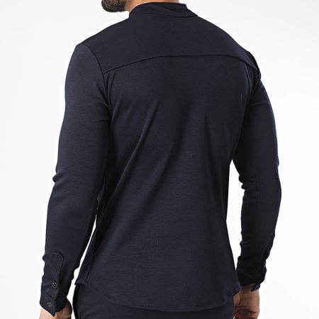 Frilivin - Set di pantaloni con camicia a maniche lunghe blu navy