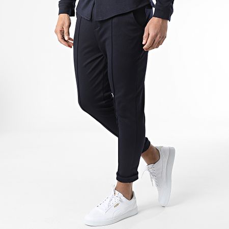 Frilivin - Set di pantaloni con camicia a maniche lunghe blu navy