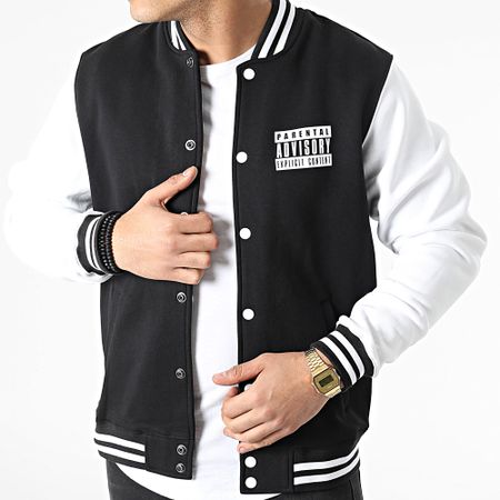 Parental Advisory - Giacca Teddy Logo Nero Bianco