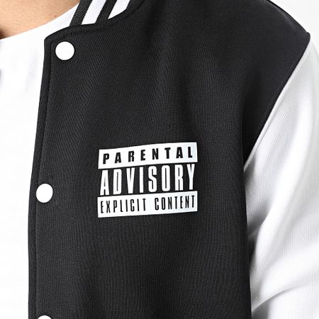 Parental Advisory - Giacca Teddy Logo Nero Bianco