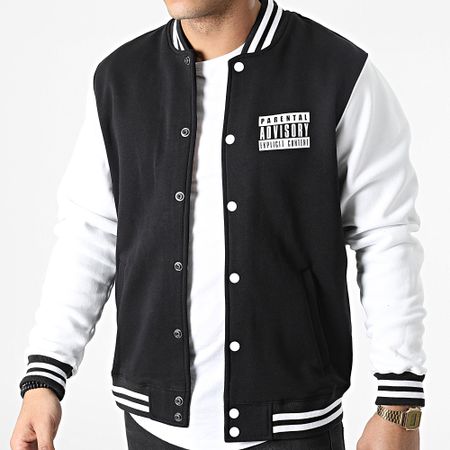 Parental Advisory - Giacca Teddy Logo Nero Bianco