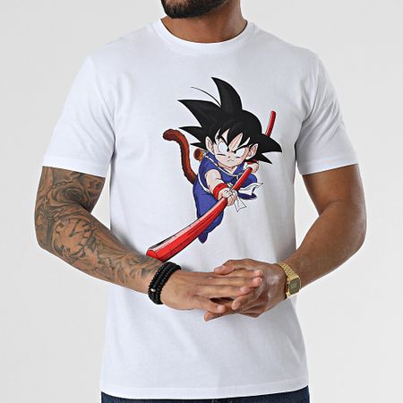 Dragon Ball Z - Maglietta con il bastone magico bianco di Goku