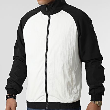 Urban Classics - Giacca con zip bicolore TB2745 Bianco Nero