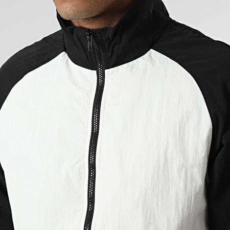 Urban Classics - Giacca con zip bicolore TB2745 Bianco Nero