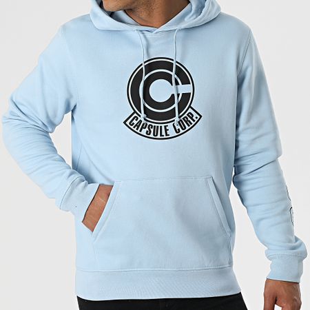 Dragon Ball Z - Felpa con cappuccio Capsule Corp Blu cielo nero
