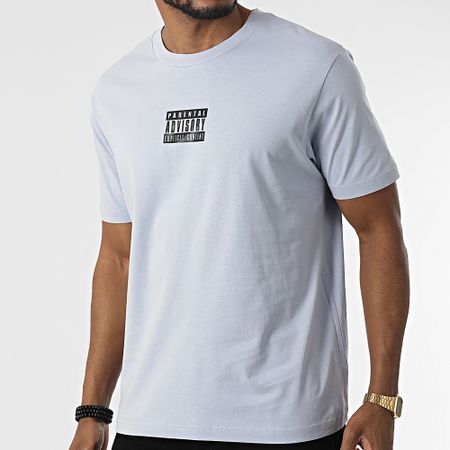 Parental Advisory - Maglietta oversize Large Small Tag Azzurro Nero