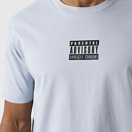Parental Advisory - Maglietta oversize Large Small Tag Azzurro Nero