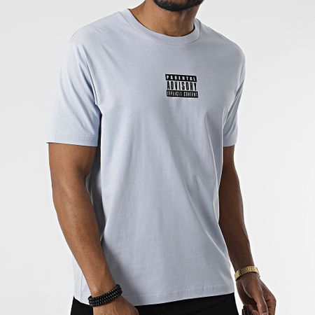 Parental Advisory - Maglietta oversize Large Small Tag Azzurro Nero