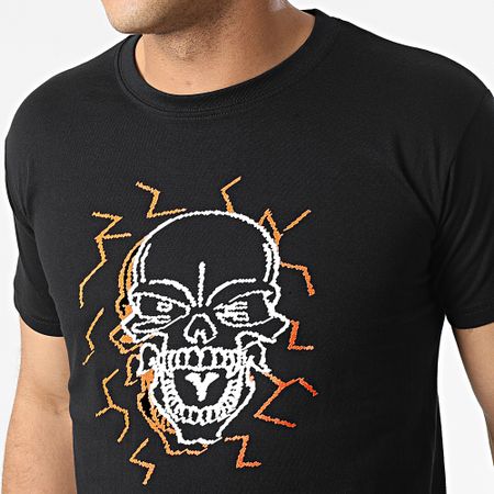 Mac Tyer Untouchable - Maglietta Electric Skull Nero Arancione