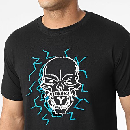 Mac Tyer Untouchable - Maglietta Electric Skull Nero Blu