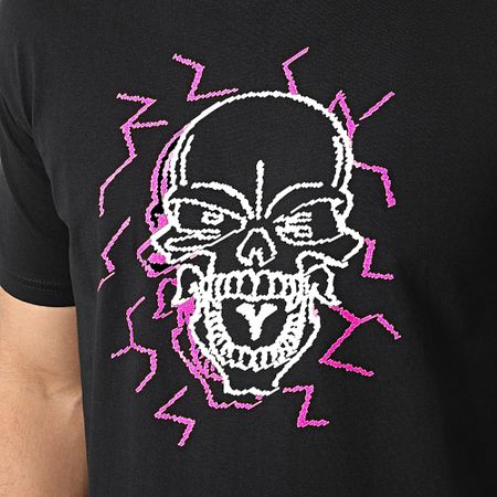 Mac Tyer Untouchable - Maglietta Electric Skull Nero Rosa