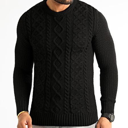 LBO - Maglione girocollo a cavi 0250 nero