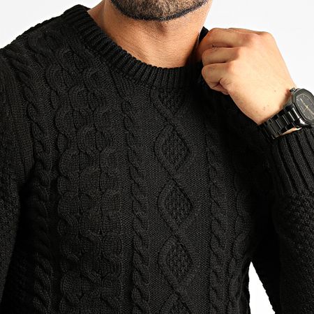 LBO - Maglione girocollo a cavi 0250 nero