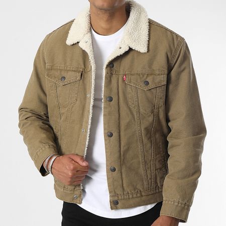 Levi's - Giacca Jean Collar Sherpa Trucker III 16365 Khaki Green