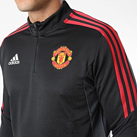 Adidas Sportswear - Manchester United H64013 Maglietta nera a maniche lunghe con strisce