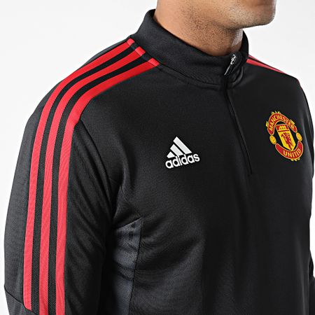 Adidas Sportswear - Manchester United H64013 Maglietta nera a maniche lunghe con strisce