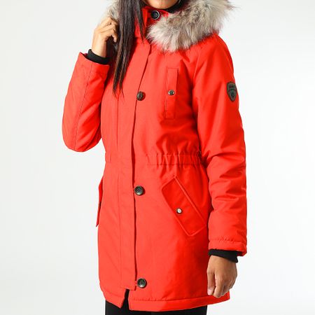 Only - Parka donna Liris in pelliccia rossa