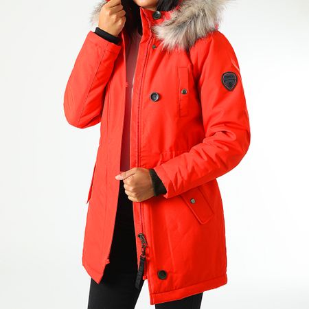 Only - Parka donna Liris in pelliccia rossa