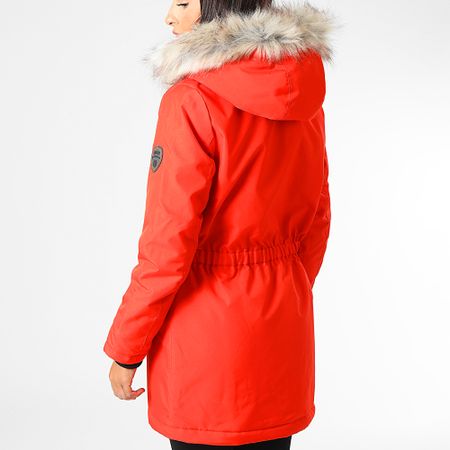 Only - Parka donna Liris in pelliccia rossa