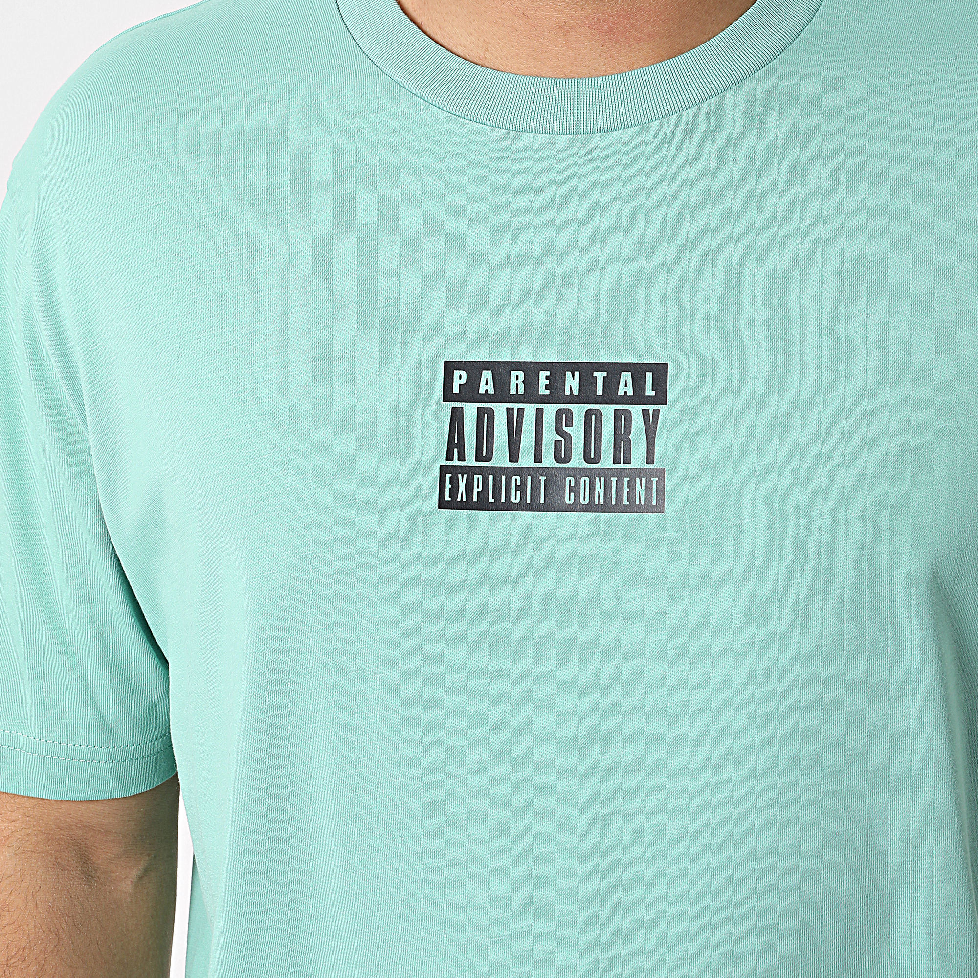 Parental Advisory - Tee Shirt Oversize Large Small Tag Verde Nero