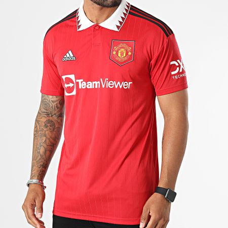 Adidas Sportswear - Polo sportiva a maniche corte del Manchester United H13881 Rosso