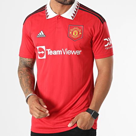 Adidas Sportswear - Polo sportiva a maniche corte del Manchester United H13881 Rosso