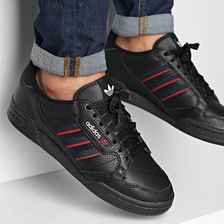 Adidas Originals - Continental 80 Stripes FX5091 Core Black Collegiate Navy Vive Red Sneakers