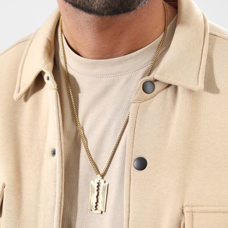 LBO - Collana con ciondolo a forma di lama di rasoio in oro