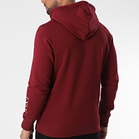 Luxury Lovers - Felpa con cappuccio Roses Bordeaux Bianco