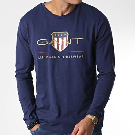 Gant - Maglietta a maniche lunghe blu navy